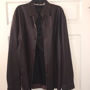 Men’s leather shirt jacket